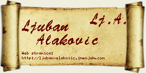 Ljuban Alaković vizit kartica
